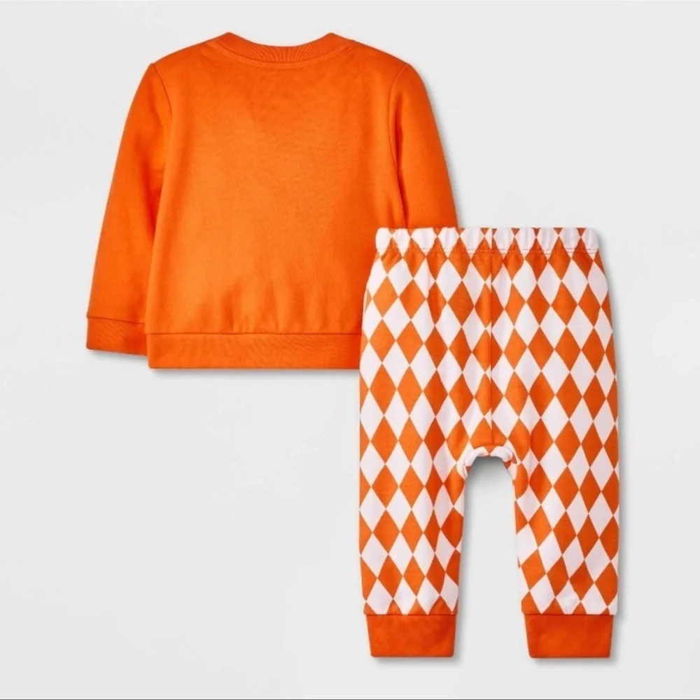 CAT & JACK 2 PC PUMPKIN GRAPHIC PANTS SET - SIZE 3-6 MONTHS (NEW WITH TAGS) A10